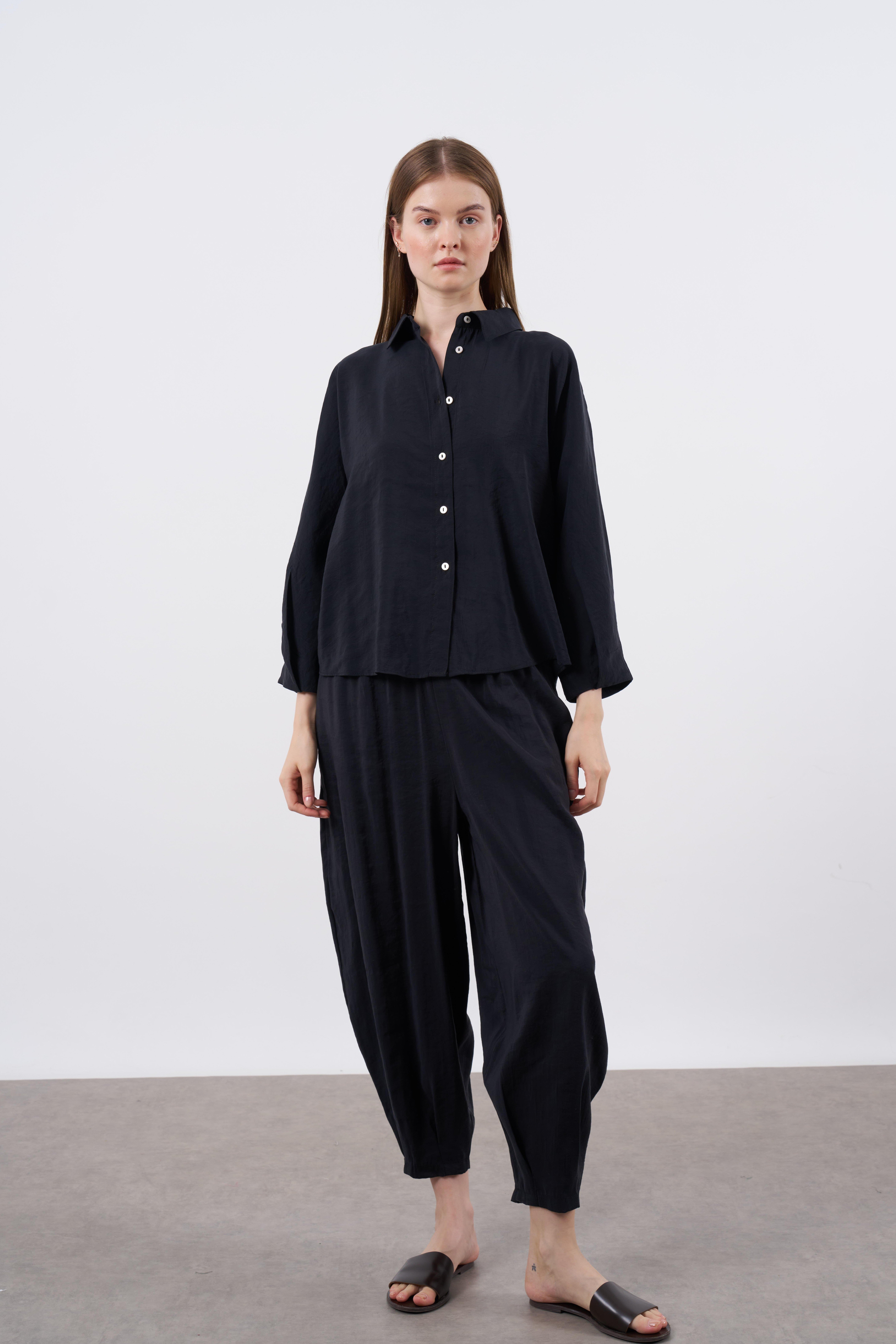 Oversize Gömlek Paçası Dar Bilek Paça Pantolon Takım PR50957