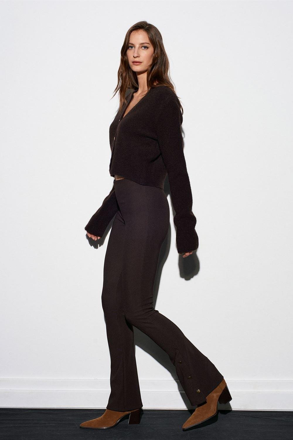 Düğme Detaylı İspanyol Paça Tayt DL71905