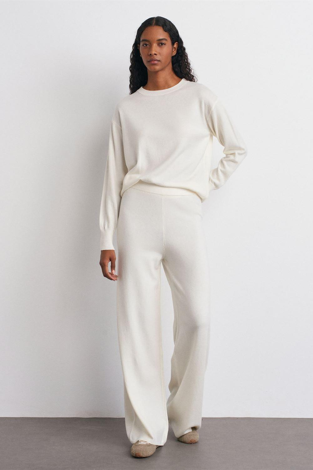 Beli Lastikli Yünlü Triko Pantolon DL70163