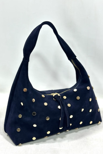 Gold Zımba Aksesuarlı Püskül Fermuarlı Omuz Çantası RY501