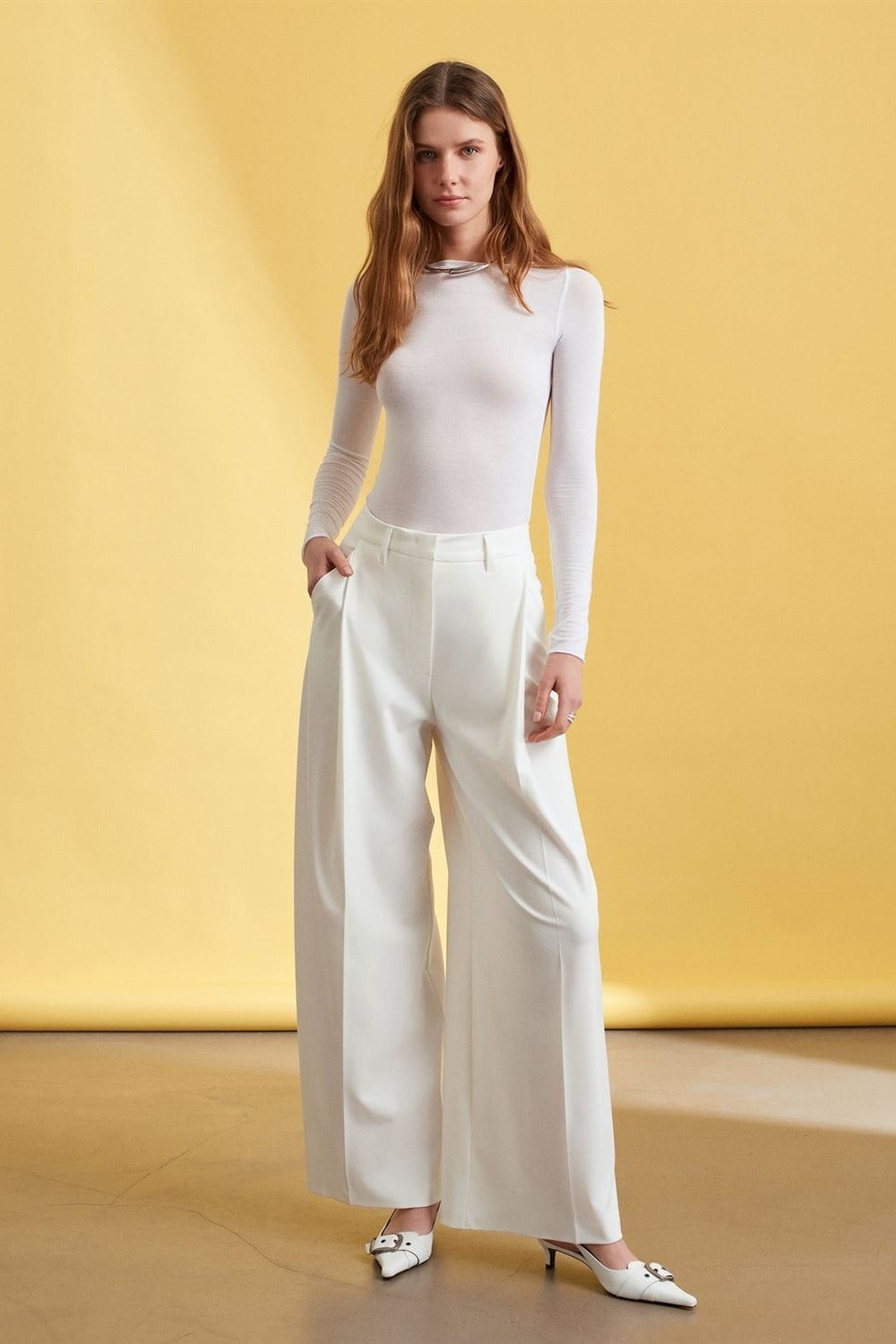 Pens Detaylı Geniş Paça Pantolon DL72282