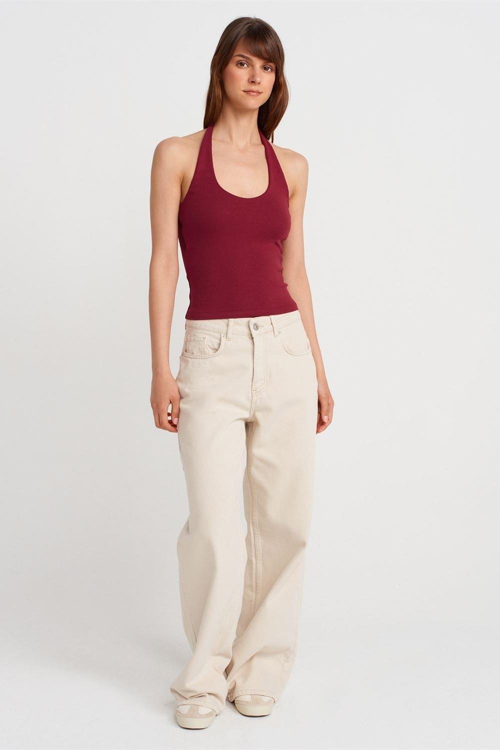 Boyundan Geçirmeli Halter Yaka Atlet DL21052