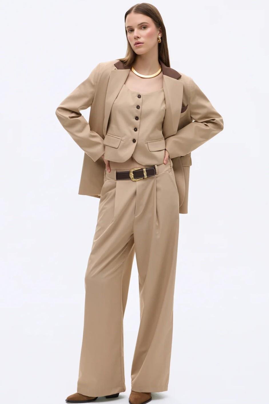 Kısa Kemer Detaylı Palazzo Pantolon QZ00819