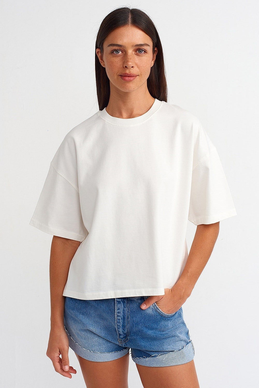 Kısa Kollu Pamuklu T-shirt DL31017