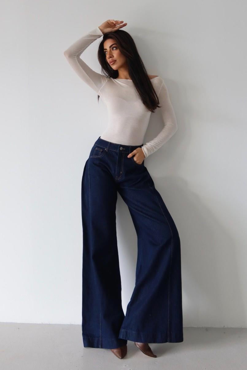 Yüksek Bel Elephant Leg Jean LC8149