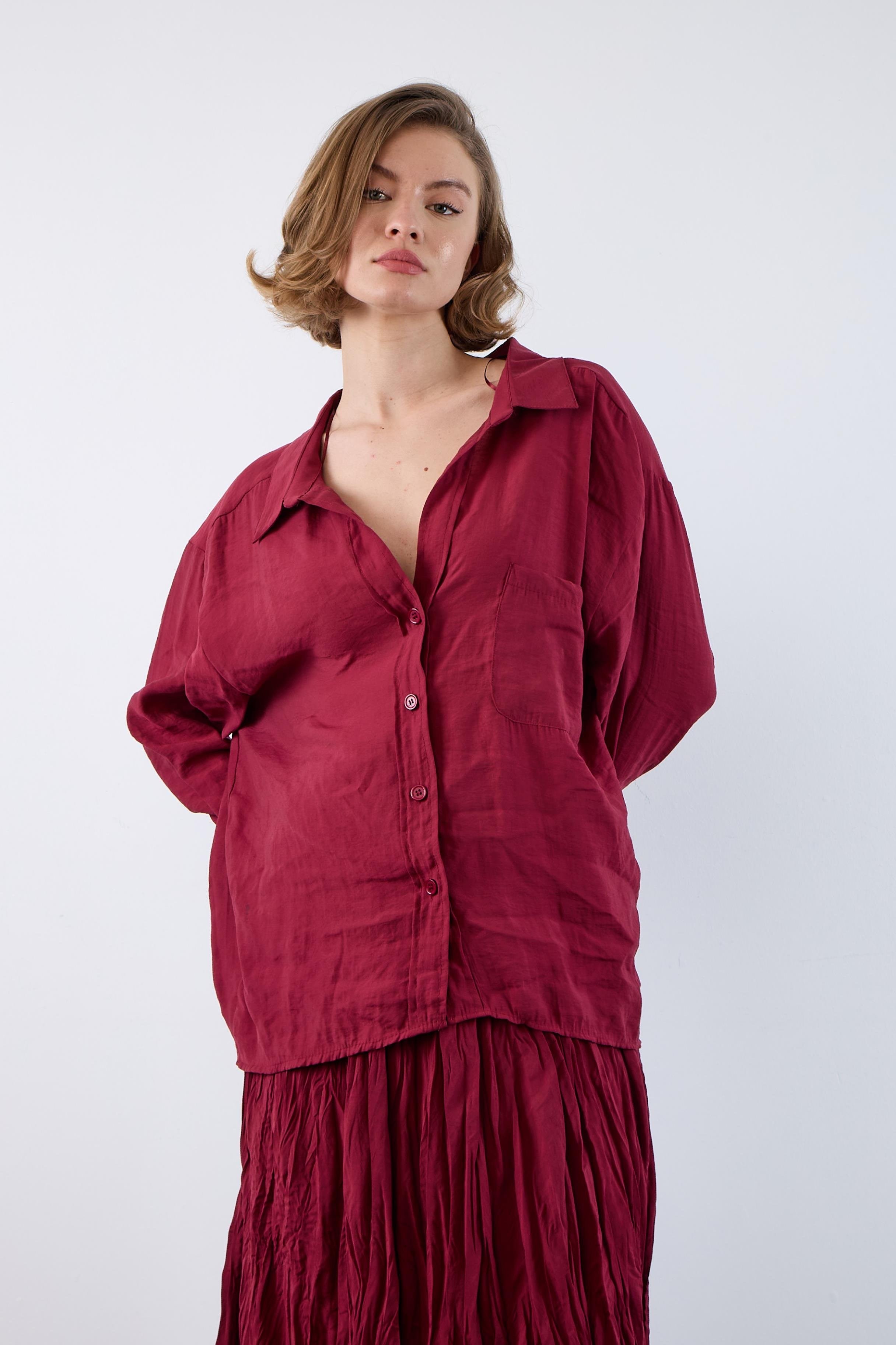 Düşük Omuzlu Oversize Gömlek PR4612