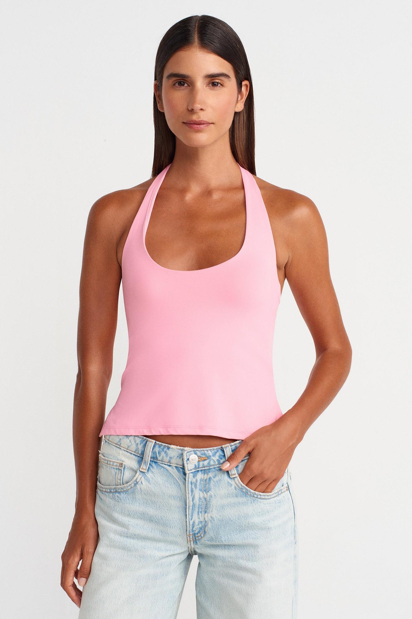 Halter Yaka Poliamid Kumaş Atlet DL31753