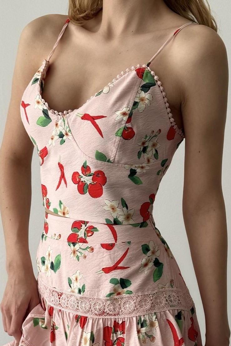 İnce Askılı Desenli Bluz QZ00393