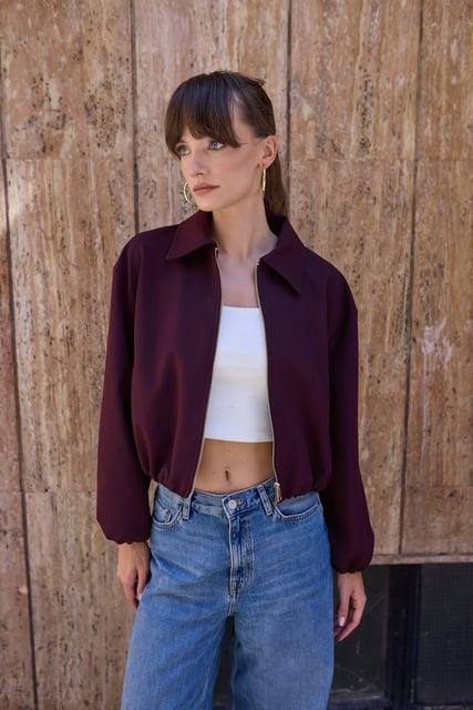 Kolları Lastikli Oversize Bomber Ceket PR9616
