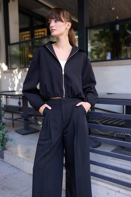 Kolları Lastikli Oversize Bomber Ceket PR9616