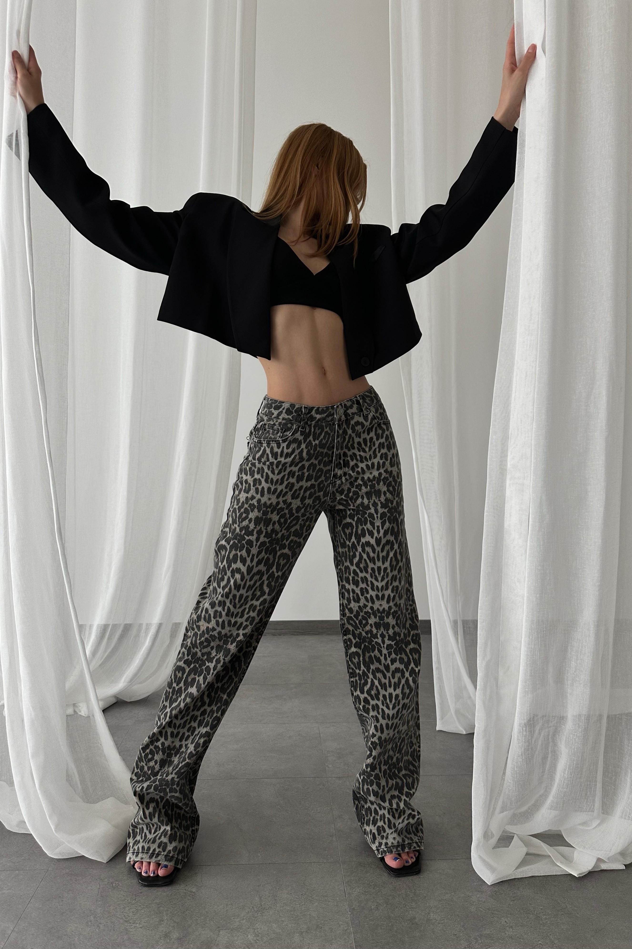 Leopar Desenli Relaxfit Jean LC6122