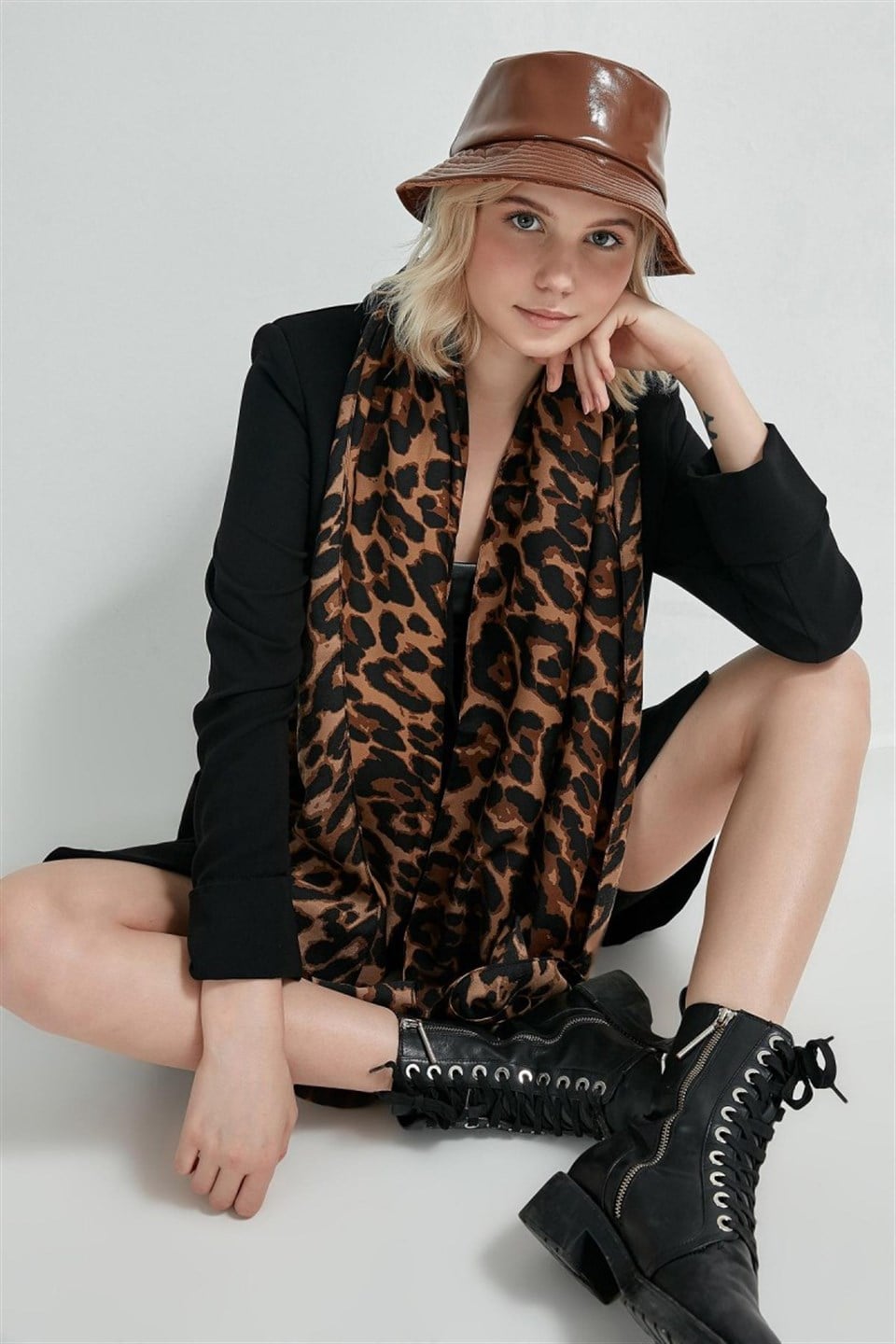 Leopar Desenli Şal 10862