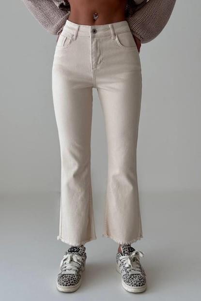 Paçası Püsküllü Mini Flare Jean LC7403-