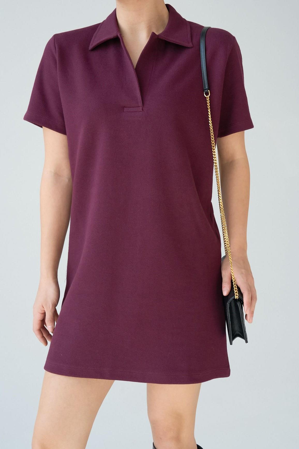 Polo Yaka Kısa Kollu Elbise QS251002