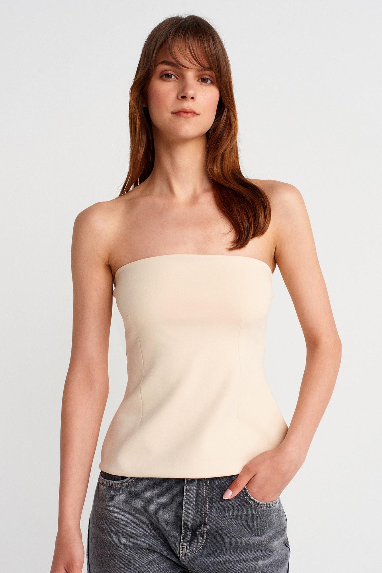 Straplez Peplum Bluz DL31860