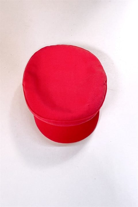 Düğme Detaylı Kaşe Kaptan Şapka