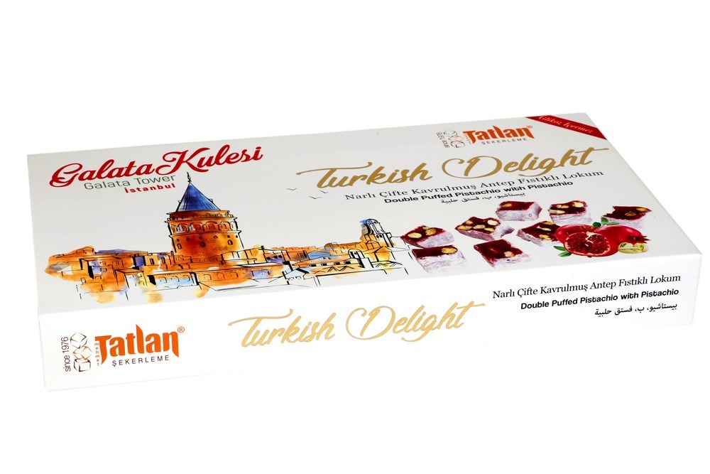 330g.Nar Aromalı Çifte Kavrulmuş Antep Fıstıklı Lokum