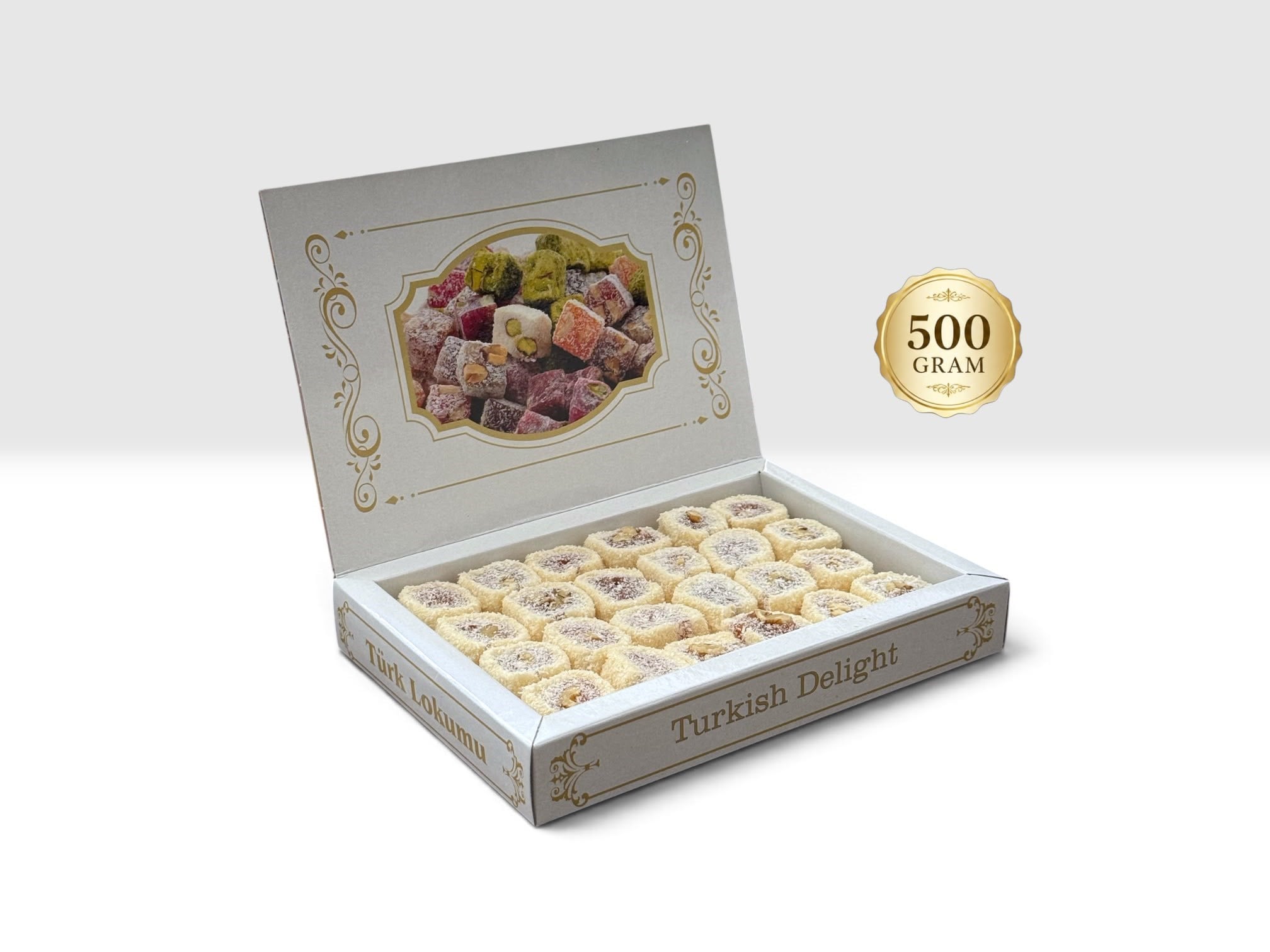 Çilek Aromalı Fındıklı Kesme Lokum (500 Gr.)