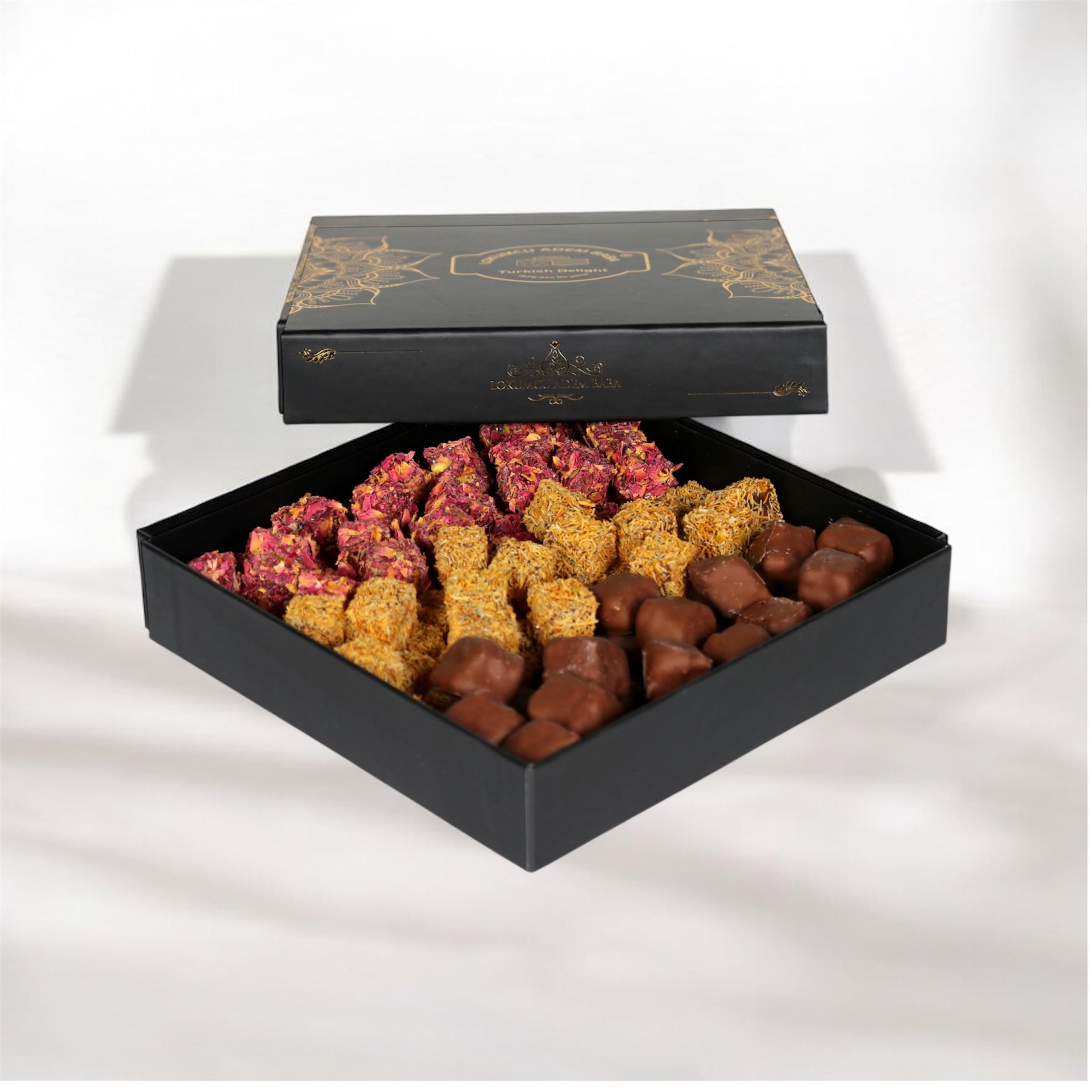 Özel kutu Hediyelik Karışık Mix.Çifte kavrulmuş Antep Fıstıklı Lokum