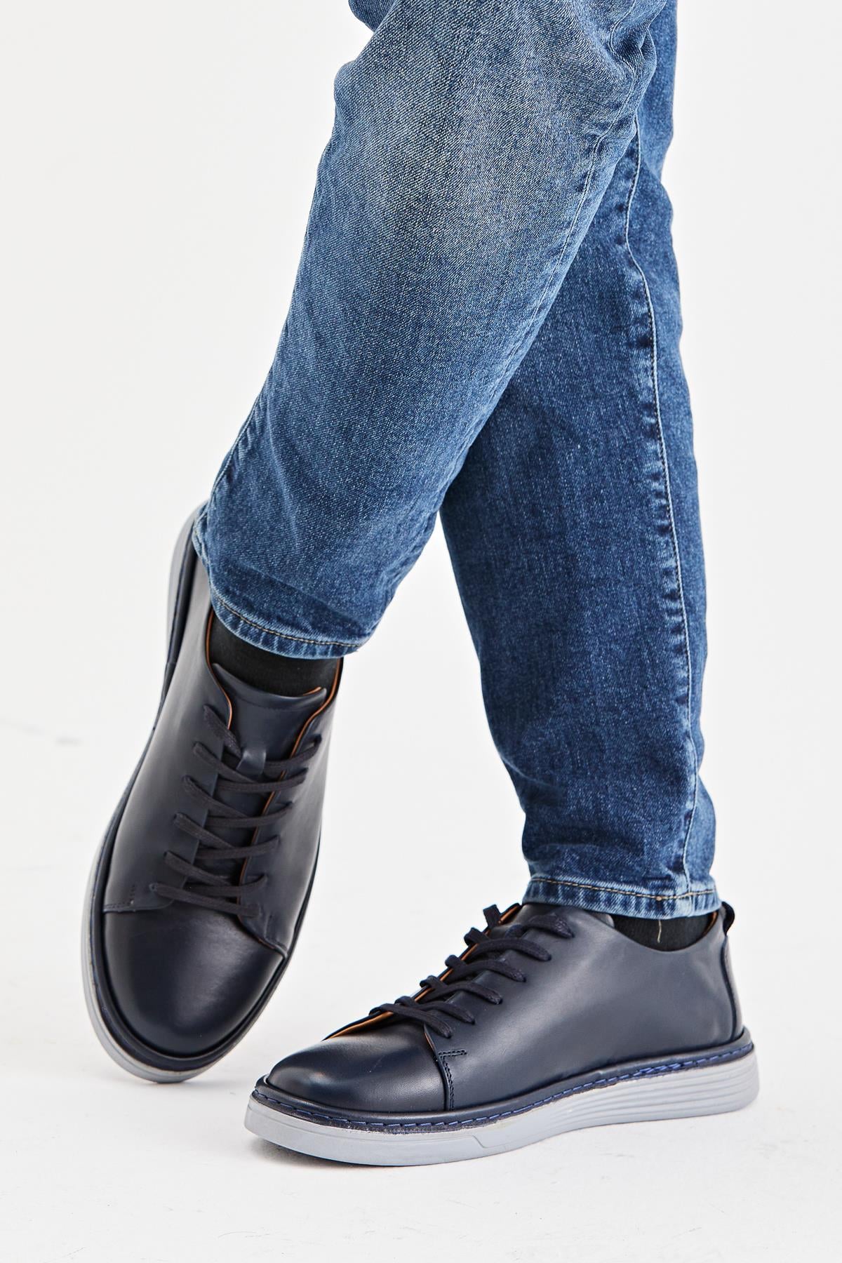 Erkek Sneaker Hakiki Deri Ayakkabı 002Y22E4046