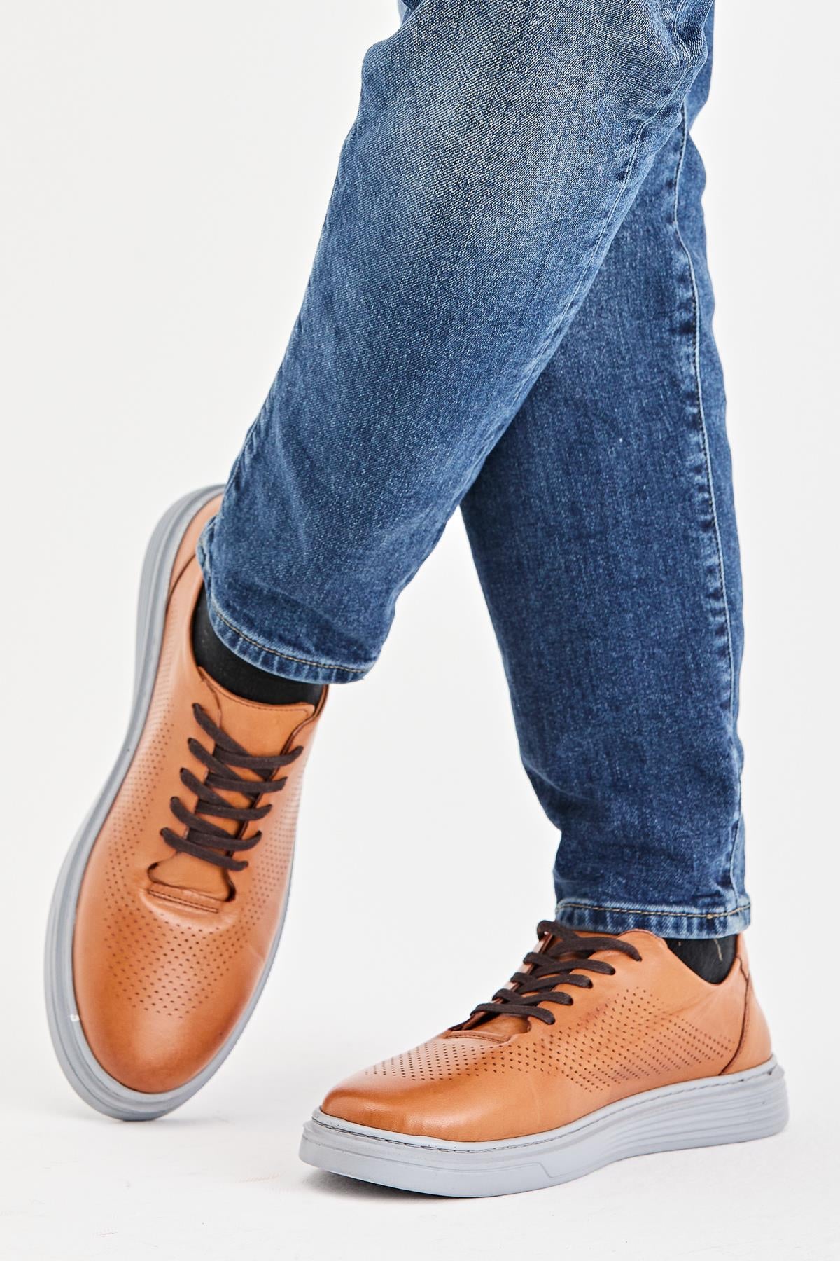 Erkek Sneaker Hakiki Deri Ayakkabı 002Y22E4047