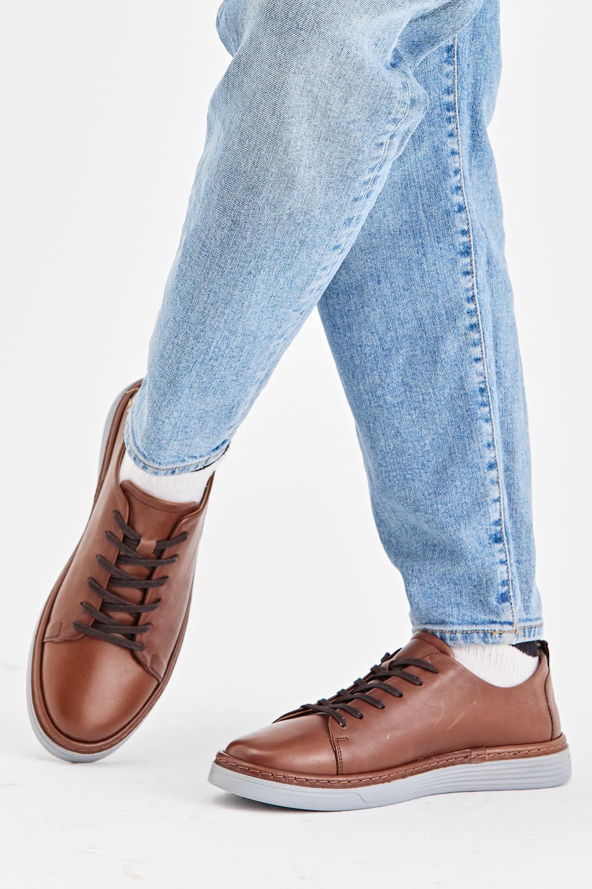 Erkek Sneaker Hakiki Deri Ayakkabı 002Y22E4046