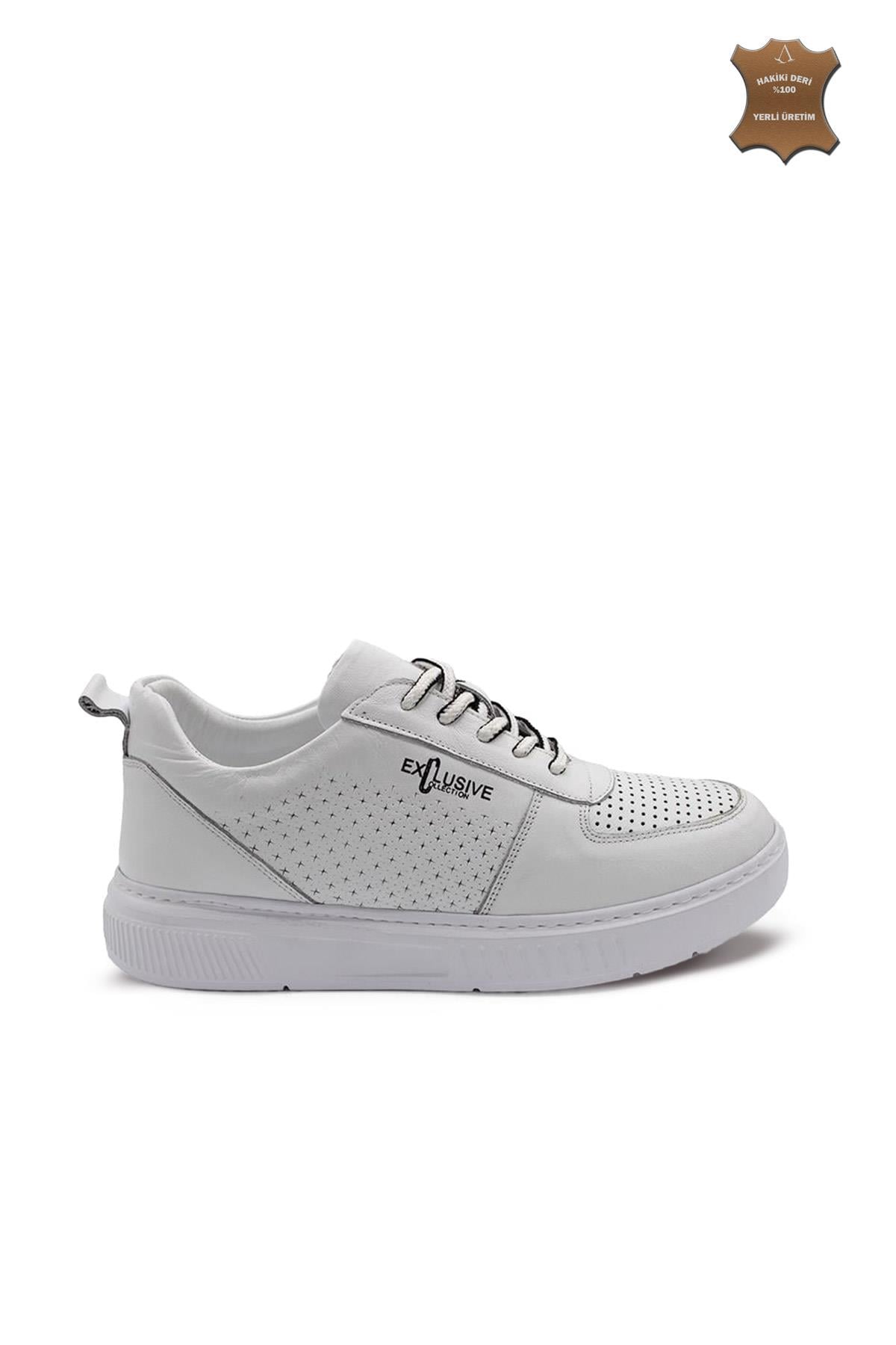 Erkek Sneaker Hakiki Deri Ayakkabı 082Y24E40740