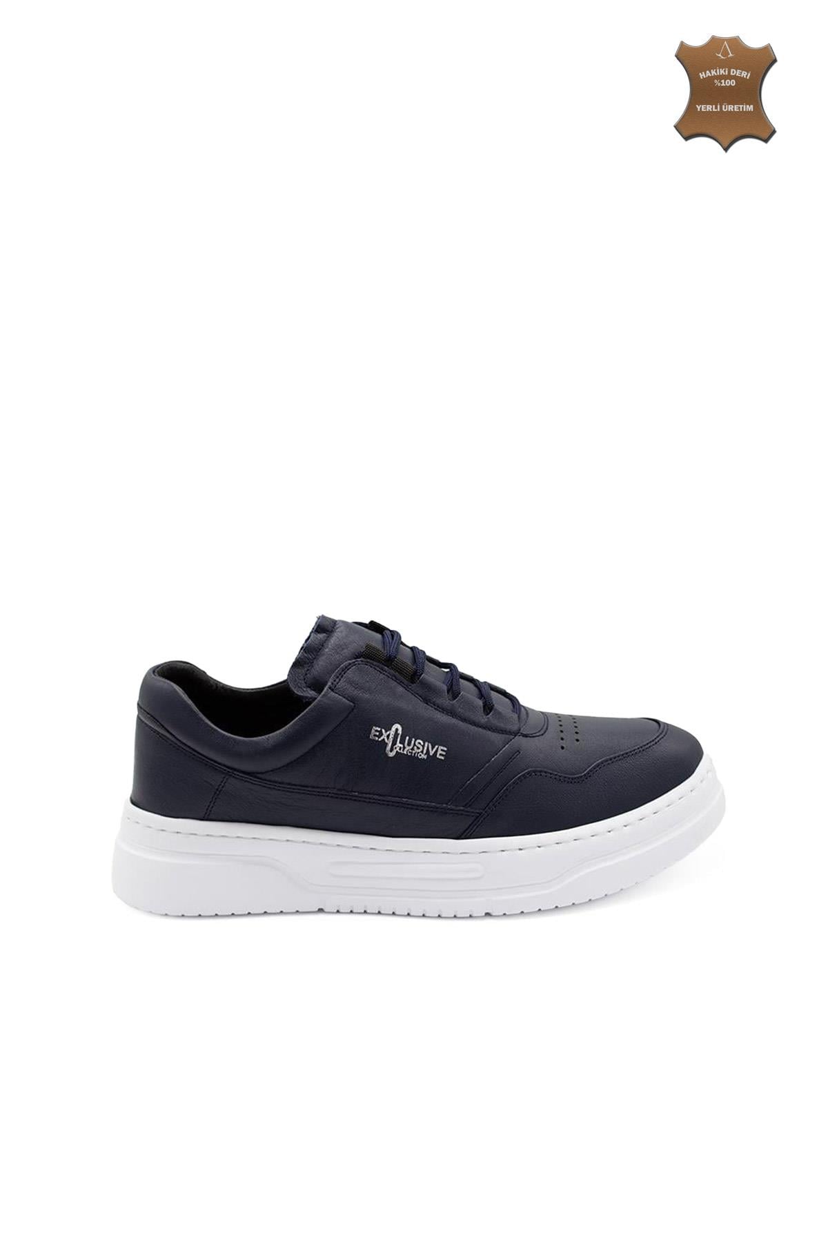 Erkek Sneaker Hakiki Deri Ayakkabı 082Y24E40741