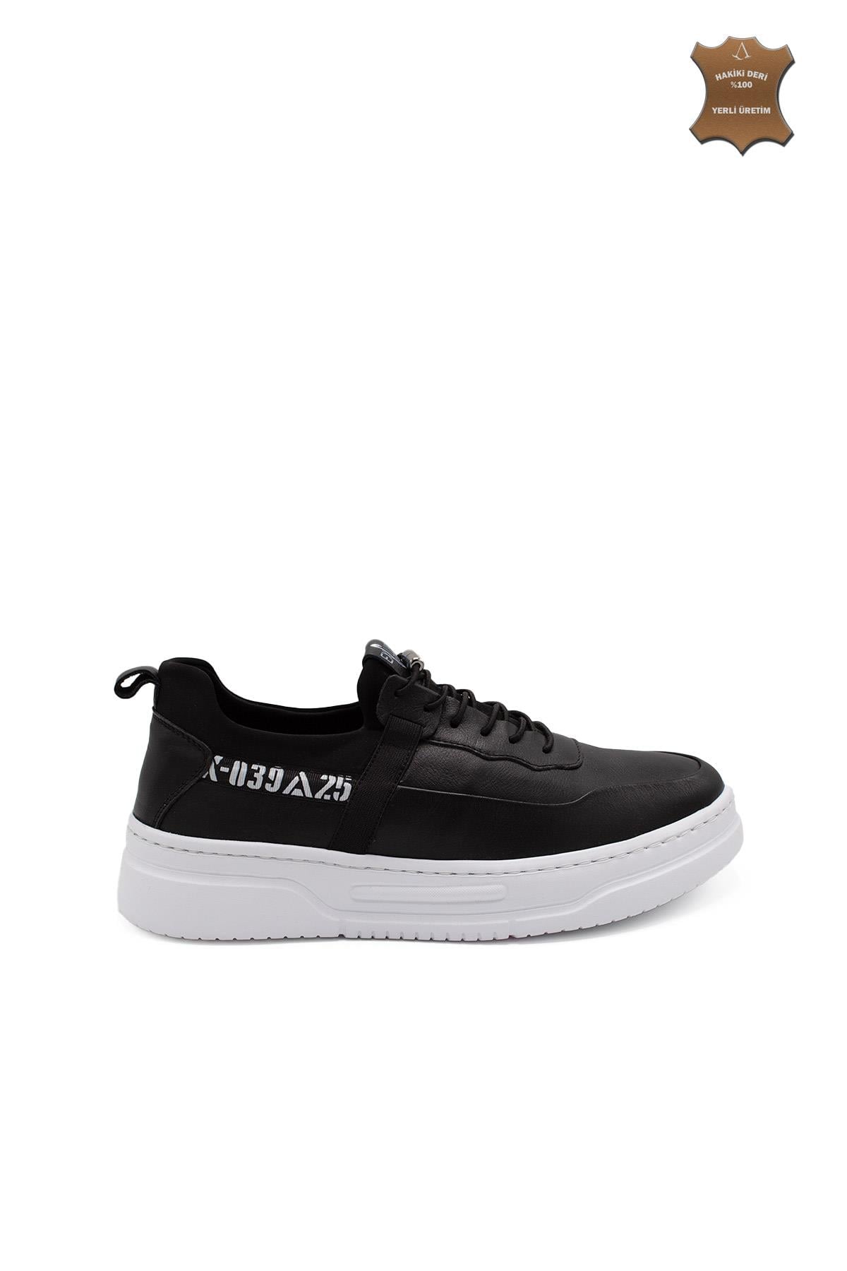 Erkek Sneaker Hakiki Deri Ayakkabı 082Y24E40733