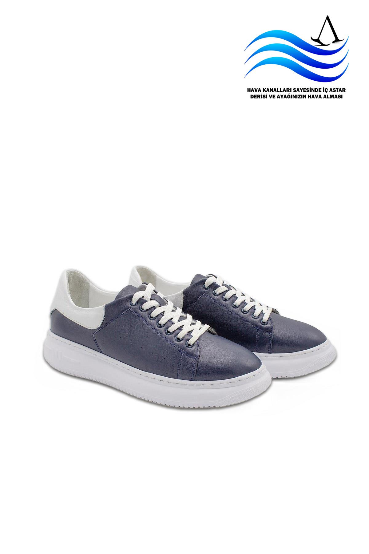 Erkek Sneaker Hakiki Deri Ayakkabı 082Y24E40746