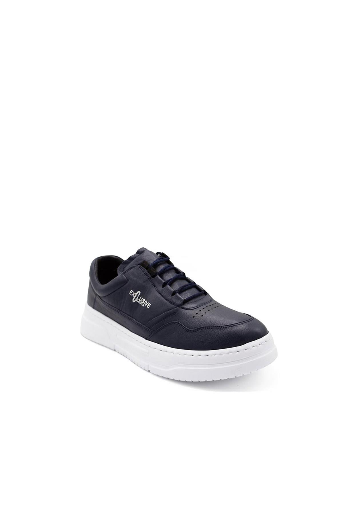 Erkek Sneaker Hakiki Deri Ayakkabı 082Y24E40741