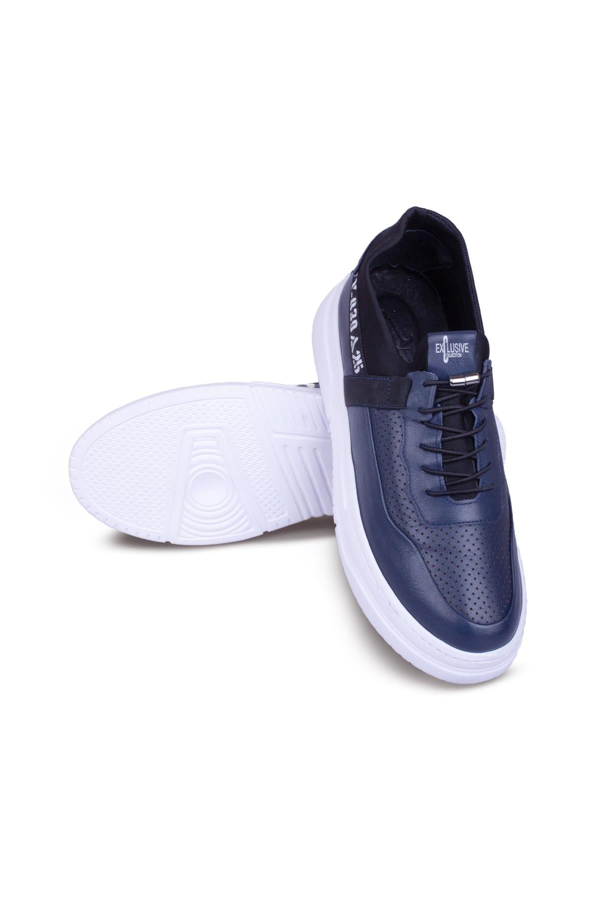 Erkek Sneaker Hakiki Deri Ayakkabı 082Y24E40754