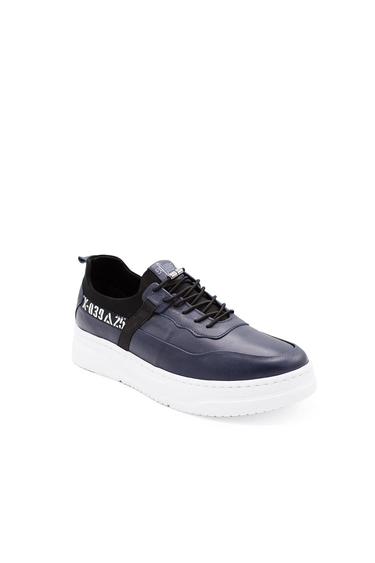 Erkek Sneaker Hakiki Deri Ayakkabı 082Y24E40733