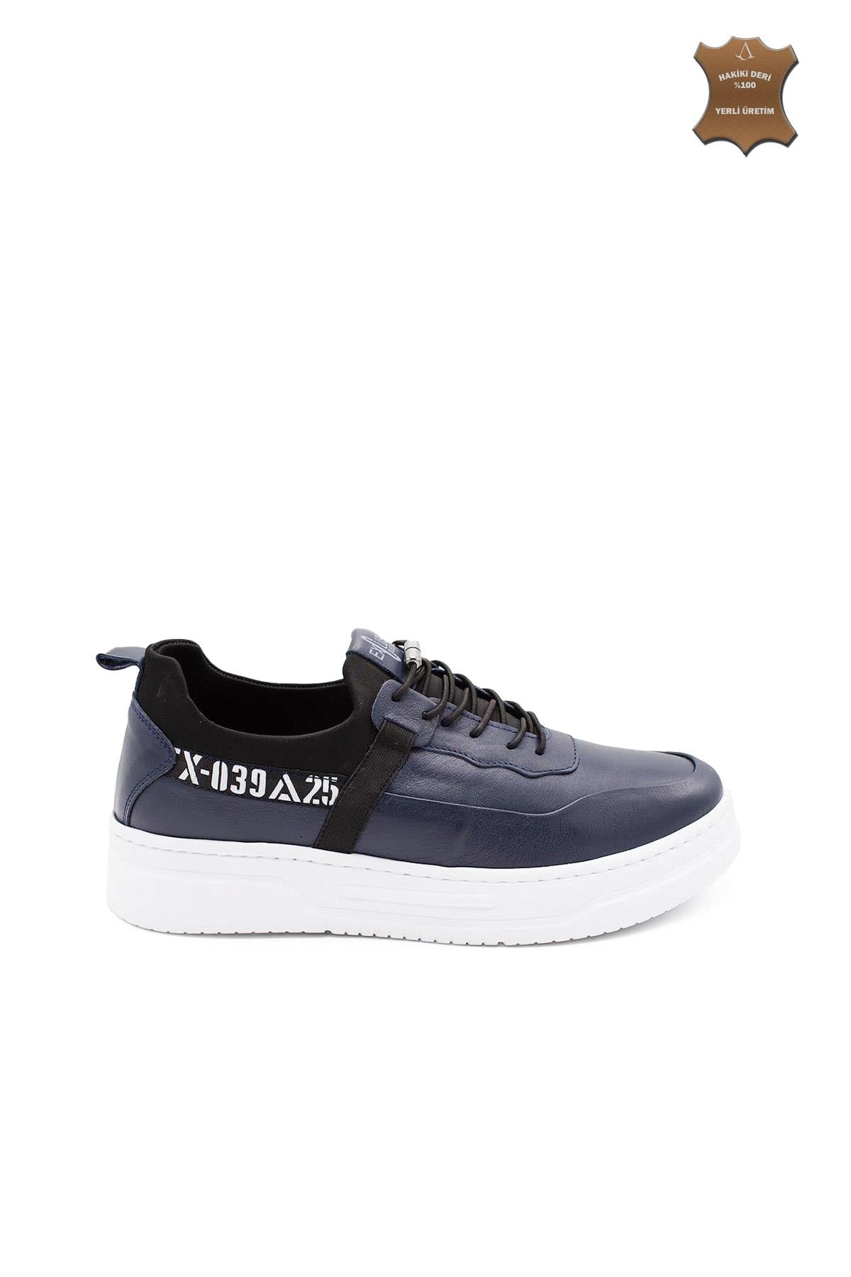 Erkek Sneaker Hakiki Deri Ayakkabı 082Y24E40733