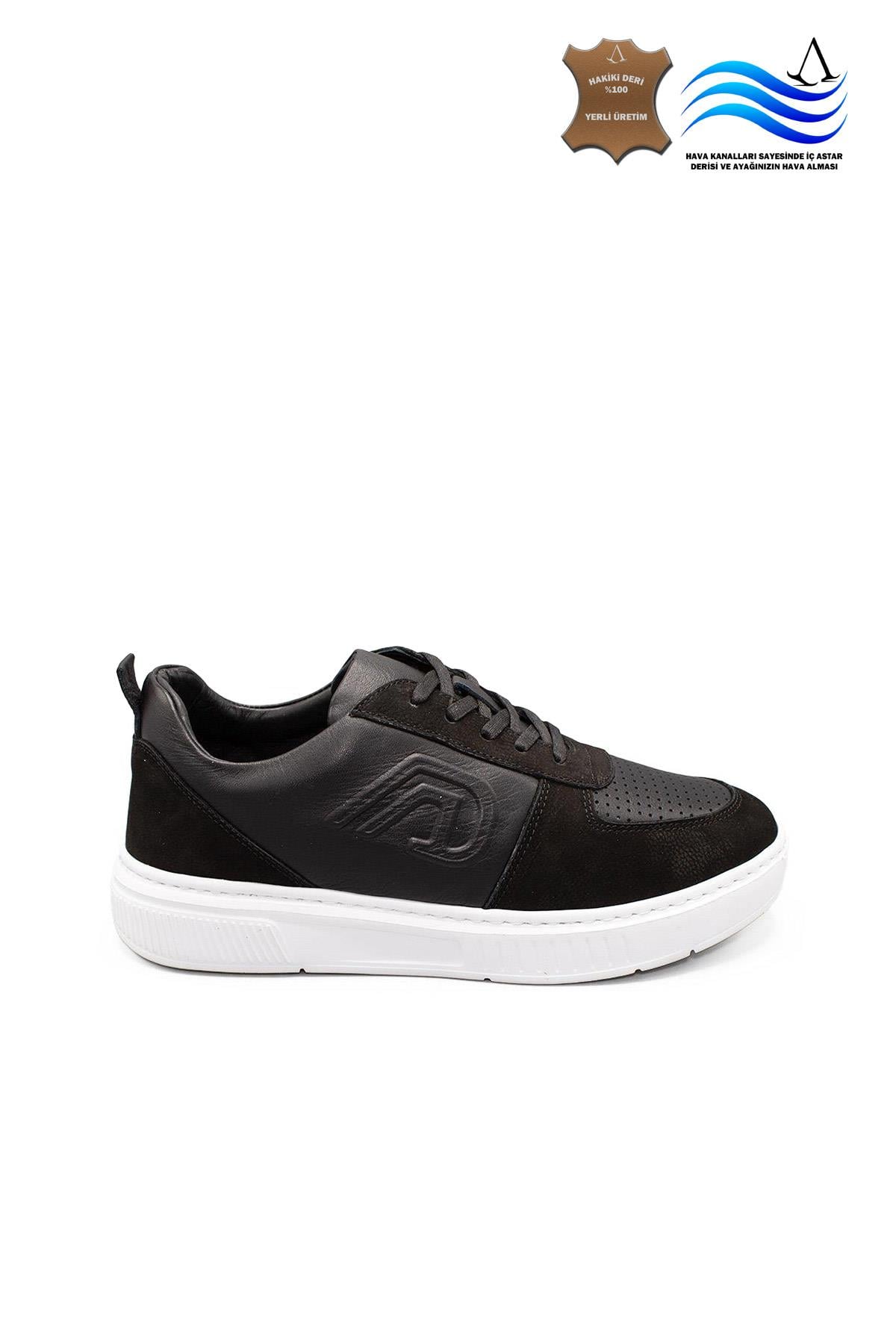 Erkek Sneaker Hakiki Deri Ayakkabı 082Y24E40731