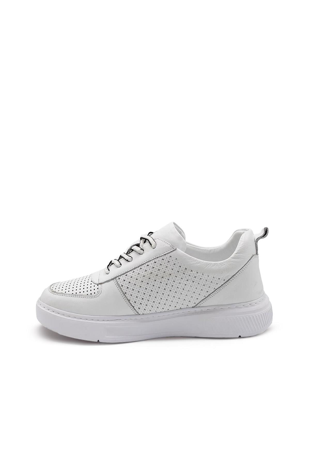 Erkek Sneaker Hakiki Deri Ayakkabı 082Y24E40740