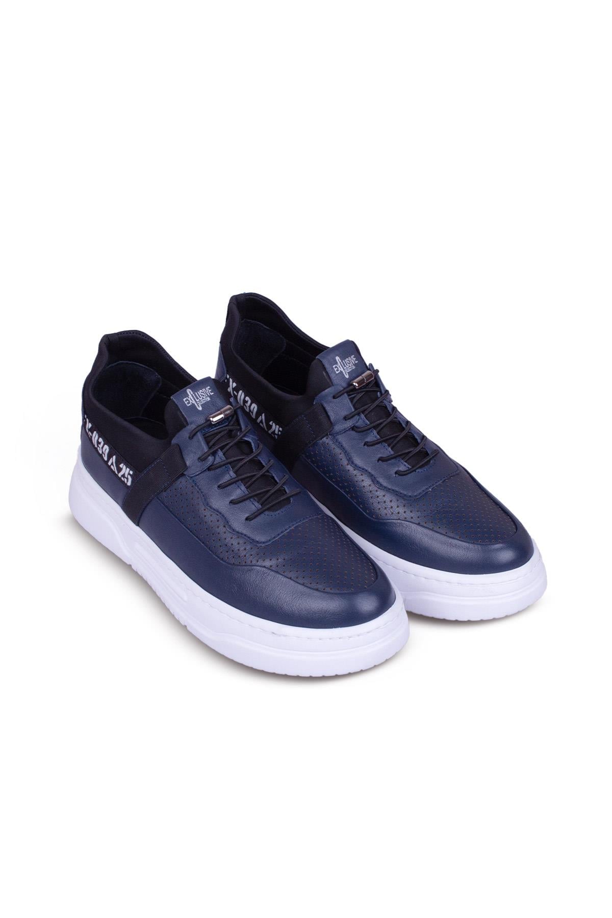 Erkek Sneaker Hakiki Deri Ayakkabı 082Y24E40754
