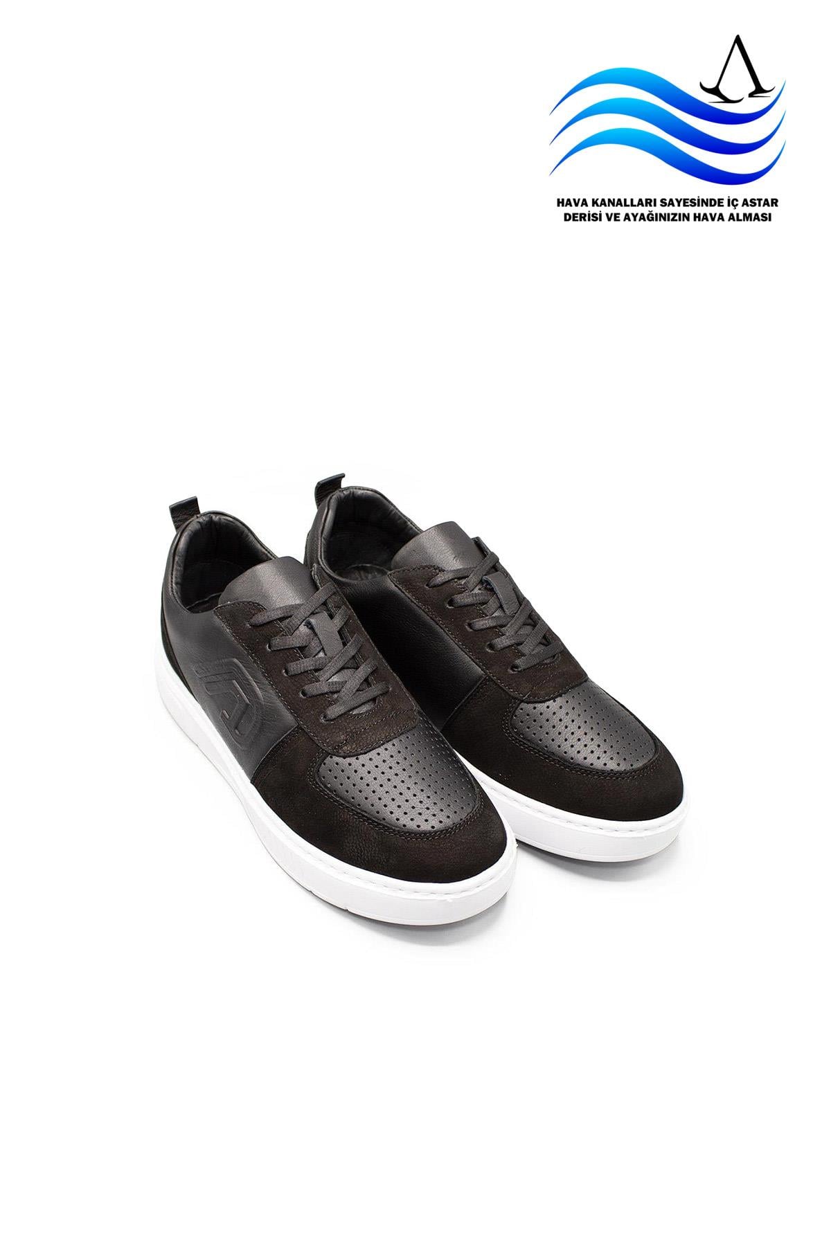 Erkek Sneaker Hakiki Deri Ayakkabı 082Y24E40731