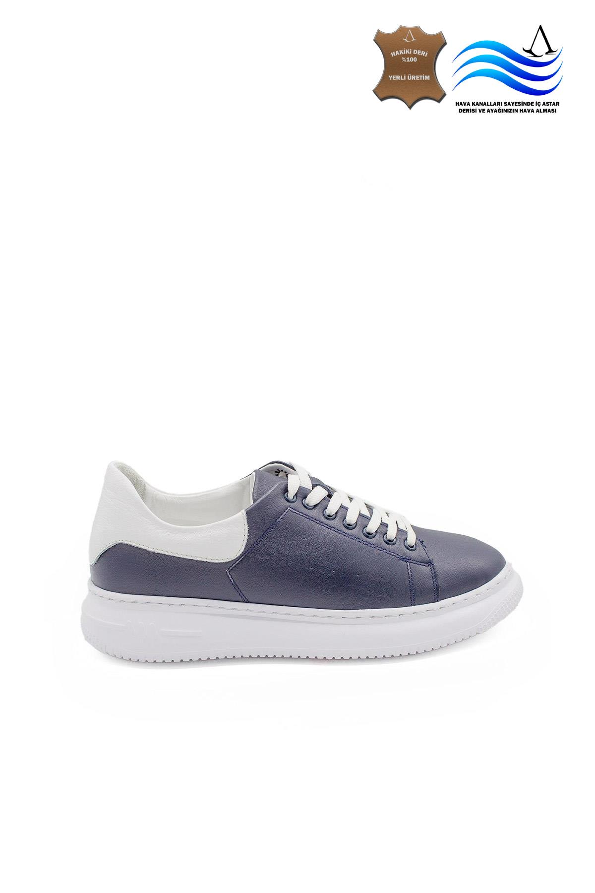 Erkek Sneaker Hakiki Deri Ayakkabı 082Y24E40746
