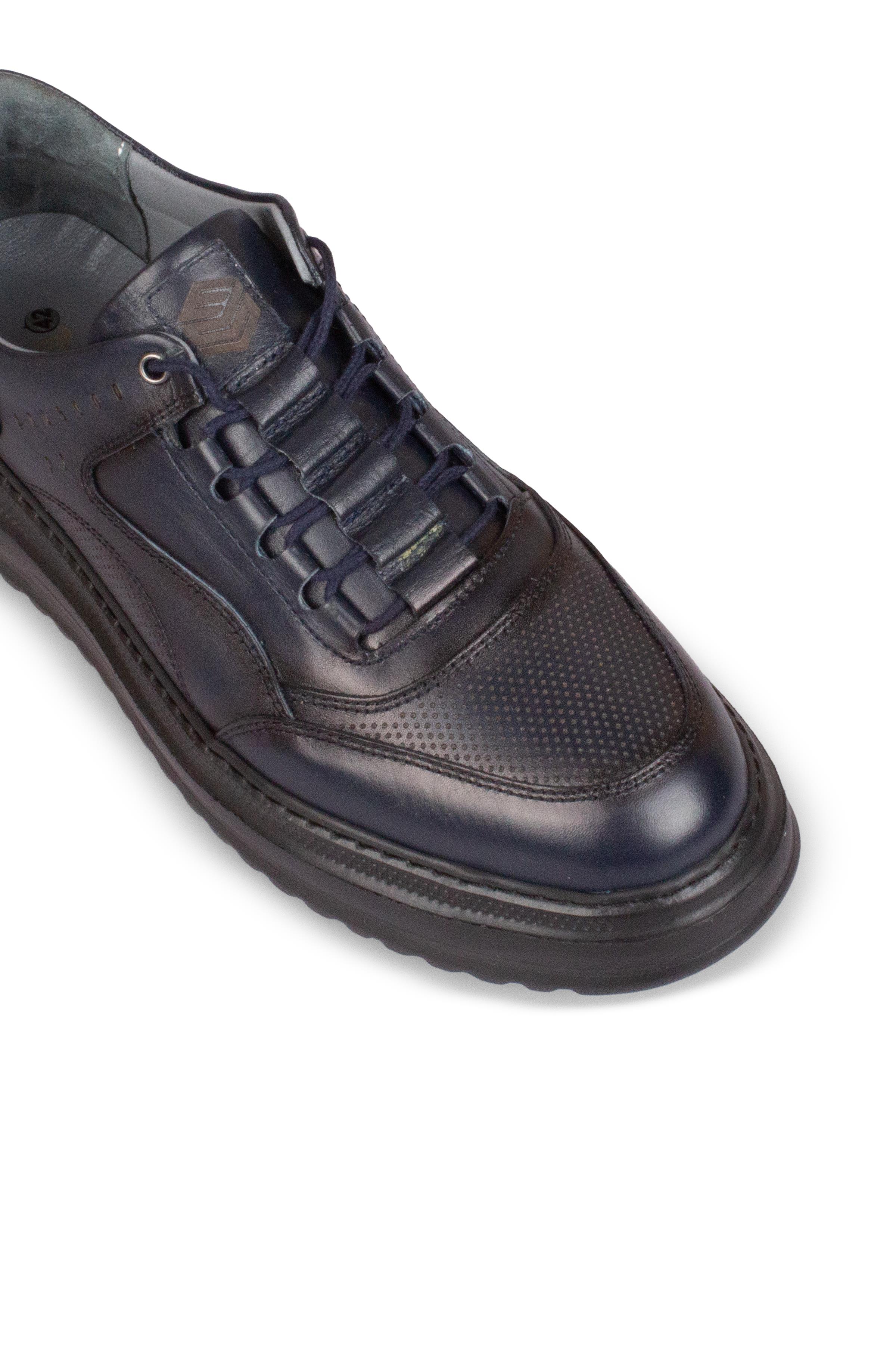 Erkek Sneaker Hakiki Deri Ayakkabı 123Y25E5102