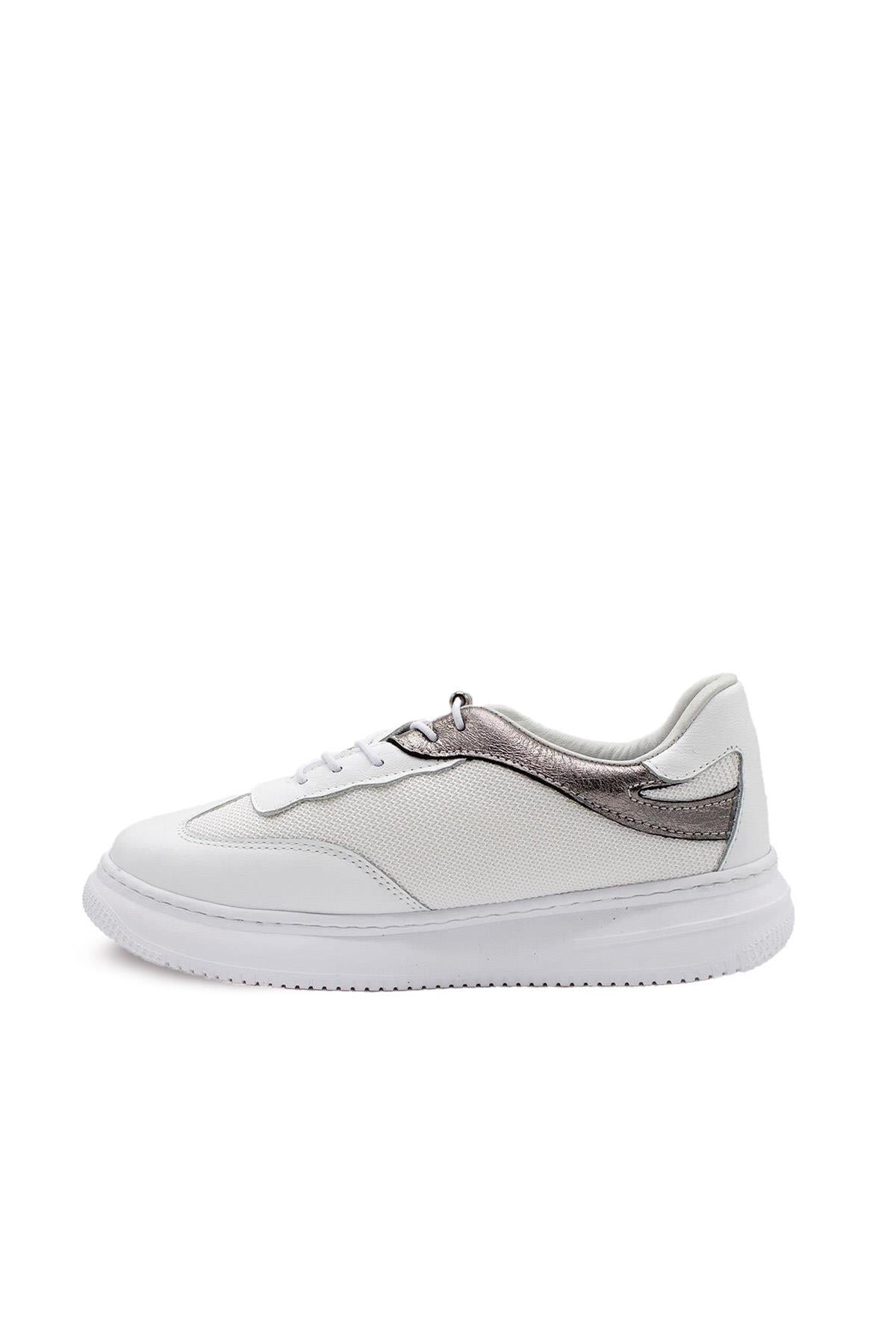 Kadın Deri Ve Tekstil Sneaker Ayakkabı 082Y24K11604