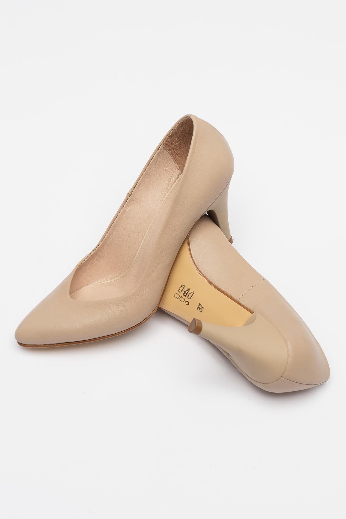 Kadın Topuklu Stiletto Hakiki Deri Ayakkabı 052Y21K10002