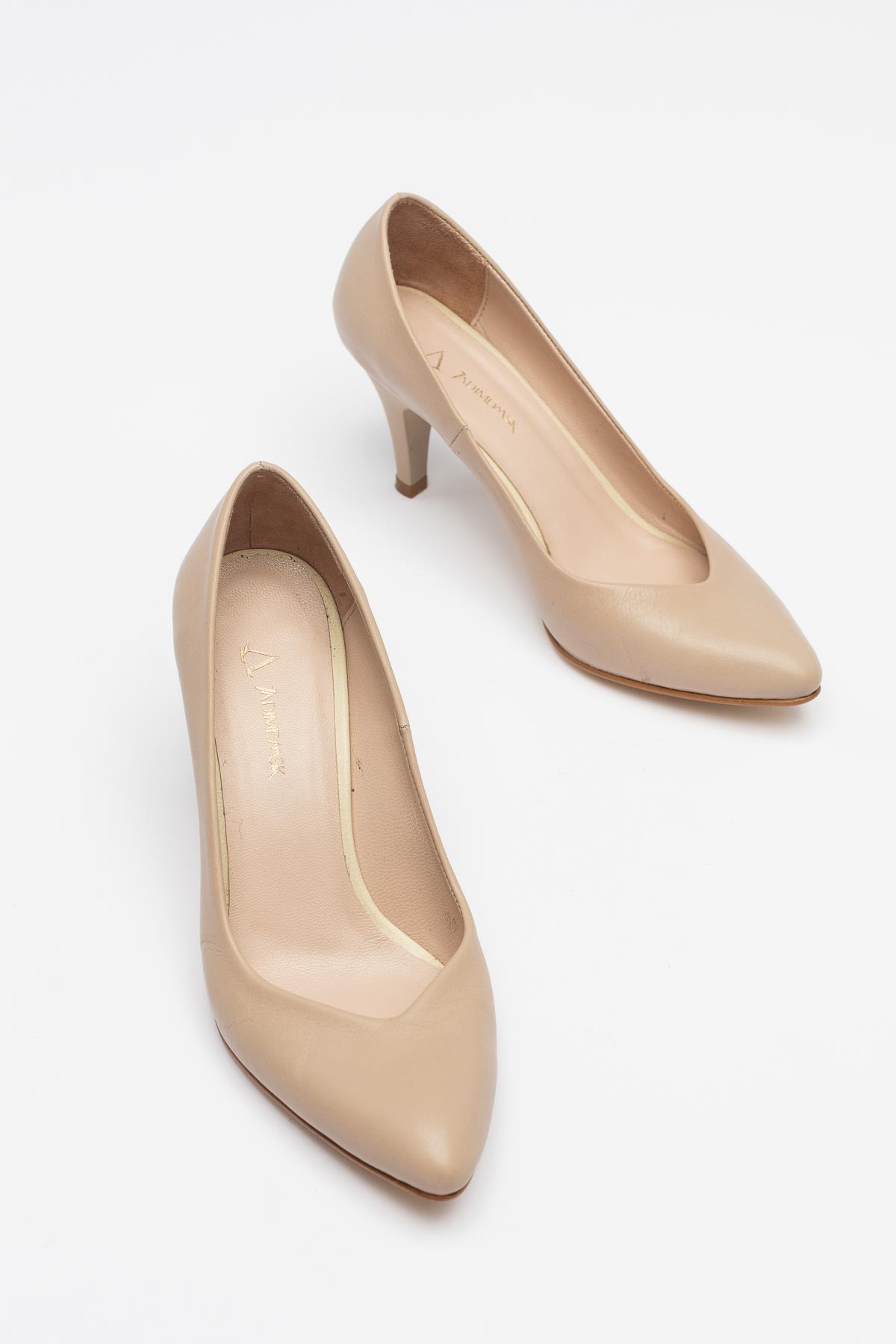 Kadın Topuklu Stiletto Hakiki Deri Ayakkabı 052Y21K10002