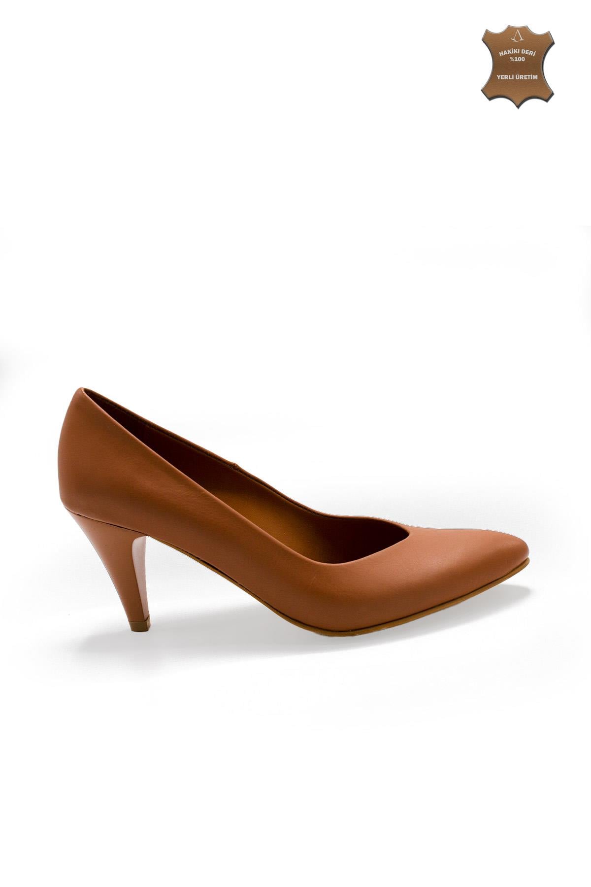 Kadın Topuklu Stiletto Hakiki Deri Ayakkabı 052Y21K10002