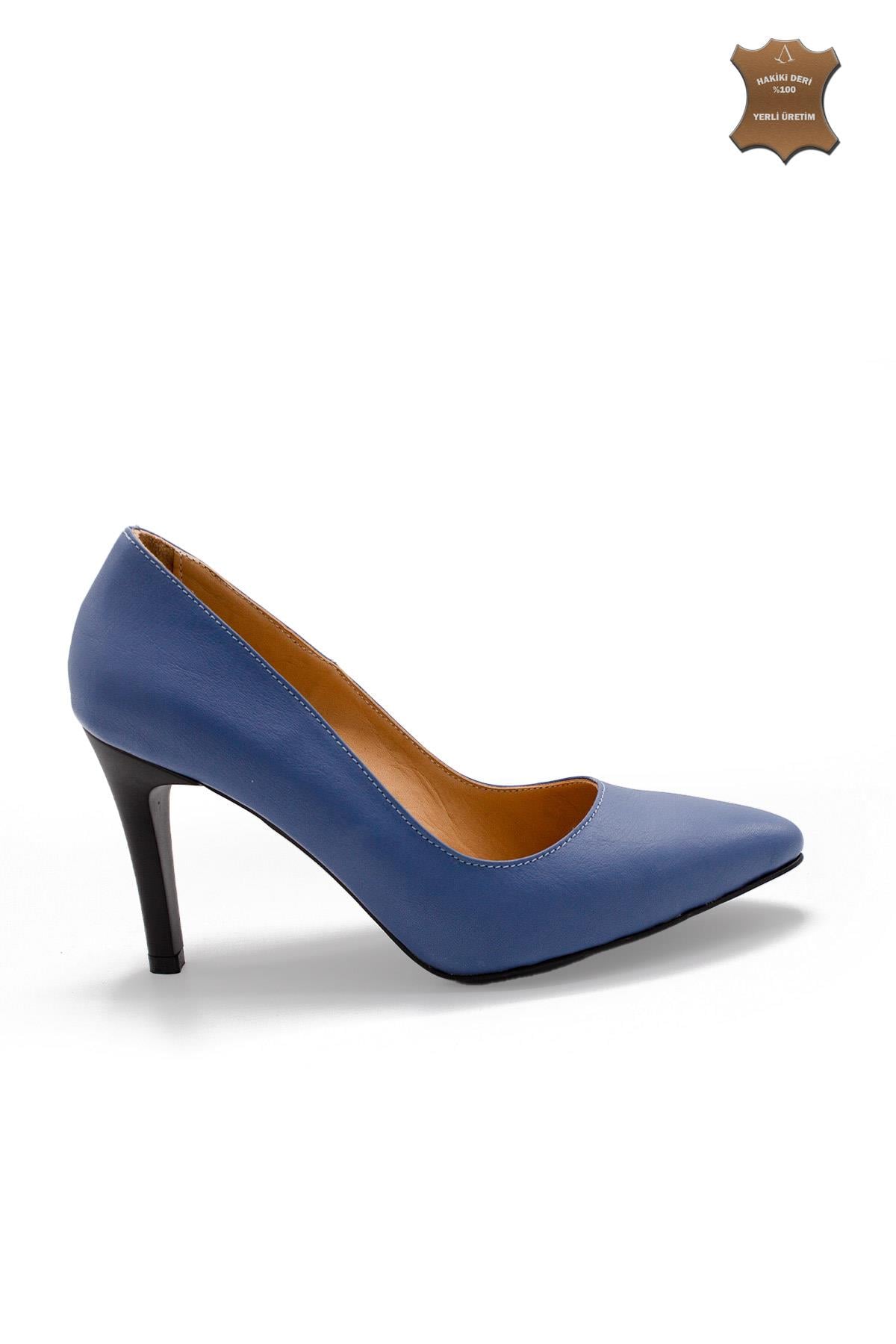 Kadın Topuklu Stiletto Hakiki Deri Ayakkabı 074Y23K11035