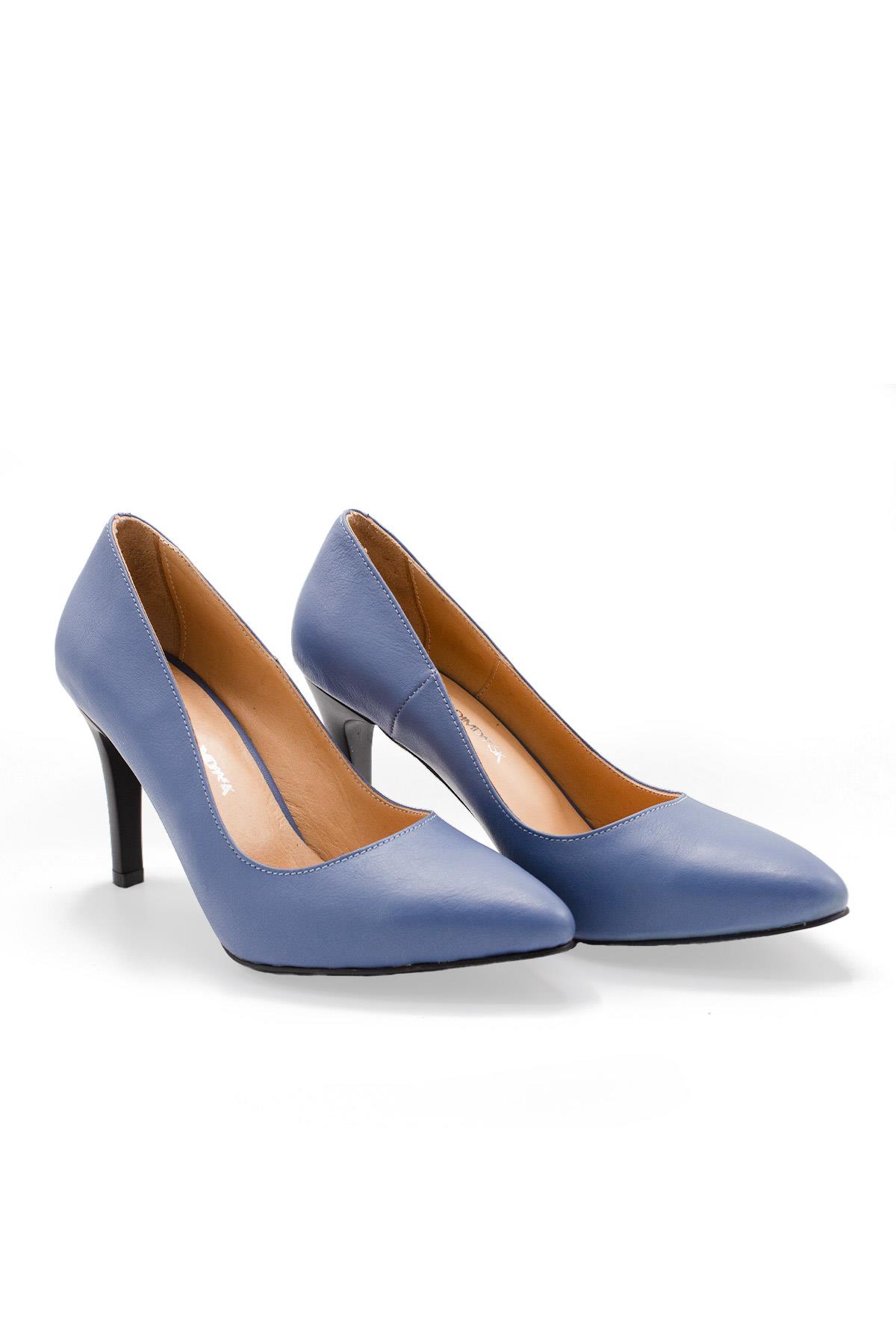 Kadın Topuklu Stiletto Hakiki Deri Ayakkabı 074Y23K11035