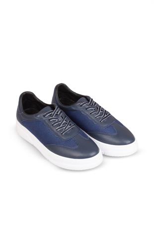 Erkek Deri ve Tekstil Sneaker Ayakkabı 082Y24E40753