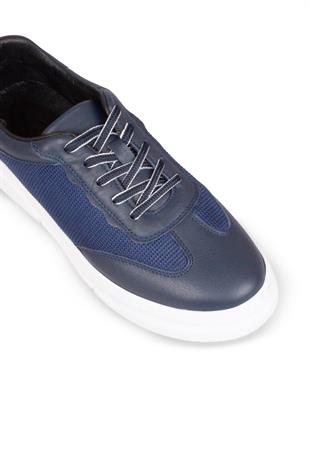 Erkek Deri ve Tekstil Sneaker Ayakkabı 082Y24E40753