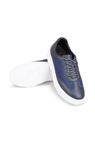 Erkek Deri ve Tekstil Sneaker Ayakkabı 082Y24E40753