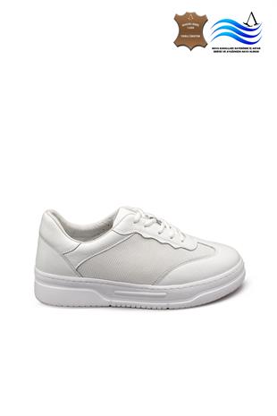 Erkek Deri ve Tekstil Sneaker Ayakkabı 082Y24E40753